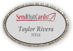 (image for) SendOutCards Oval Bling Silver badge