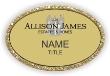 (image for) Allison James Estates & Homes Oval Bling Gold badge