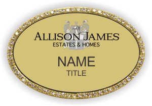 (image for) Allison James Estates & Homes Oval Bling Gold badge