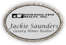 (image for) Downing-Frye Realty, Inc. Oval Bling Silver badge