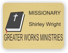 (image for) Shirley Wright Shaped Gold badge
