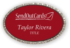 (image for) SendOutCards Oval Bling Silver Other badge