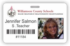 (image for) Williamson County Schools Barcode ID Horizontal badge