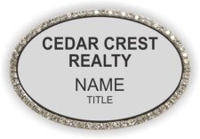 (image for) CEDAR CREST REALTY Oval Bling Silver badge