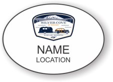 (image for) Highway West Vacations Oval White Badge - Silver Cove