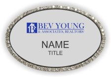 (image for) Bev Young and Associates, Realtors Oval Bling Silver badge
