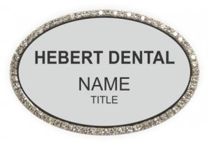 (image for) Hebert Dental Oval Bling Silver badge