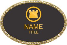 (image for) Chicago Title Oval Bling Gold Other badge