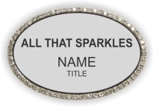 (image for) ALL THAT SPARKLES Oval Bling Silver badge