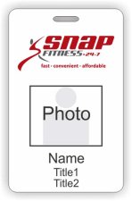 (image for) Snap Fitness Photo ID Vertical Badge - with Lanyard Hole