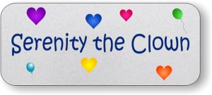 (image for) Serenity the Clown Standard Silver Badge - Five Heart Layout