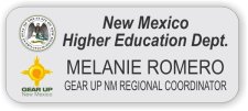 (image for) New Mexico Higher Education Dept Silver Round Corners badge