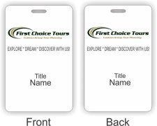 (image for) First Choice Tours ID Vertical Double Sided badge