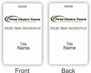 (image for) First Choice Tours ID Vertical Double Sided badge