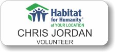 (image for) Habitat for Humanity Colored Logo White Badge - Green Location Text