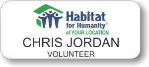 (image for) Habitat for Humanity Colored Logo White Badge - Green Location Text