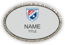 (image for) Champions School of Real Estate Oval Bling Silver badge
