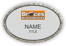 (image for) BracesBracesBraces Oval Bling Silver badge