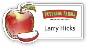 (image for) Peterson Farms, Inc. Shaped White badge