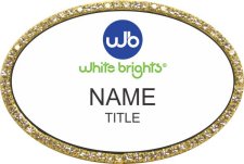 (image for) White Brights Teeth Whitening Boutiques, LLC Oval Bling Gold Other badge