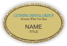 (image for) Cunning Dental Group Oval Bling Gold badge