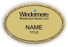 (image for) Windermere Oval Bling Gold badge