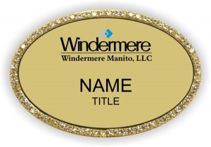 (image for) Windermere Oval Bling Gold badge