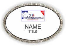 (image for) Team Linda Simmons Property Managment Oval Bling Silver badge