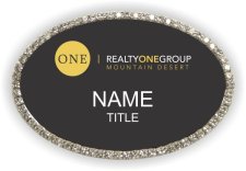 (image for) Realty ONE Group Mountain Desert Oval Bling Silver Other badge