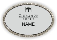 (image for) Cinnamon Shore Oval Bling Silver badge