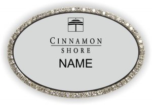 (image for) Cinnamon Shore Oval Bling Silver badge