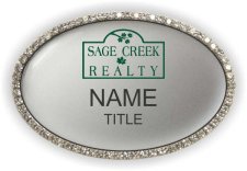 (image for) Sage Creek Realty Oval Bling Silver badge