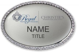 (image for) Regal Real Estate Professionals Oval Bling Silver badge