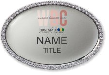 (image for) Women's Business Center Oval Bling Silver badge
