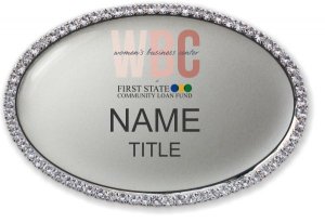 (image for) Women\'s Business Center Oval Bling Silver badge