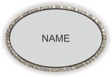 (image for) Amanda Ford Oval Bling Silver badge