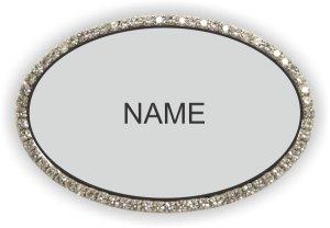 (image for) Amanda Ford Oval Bling Silver badge