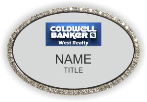 (image for) Coldwell Banker West Realty Oval Bling Silver badge