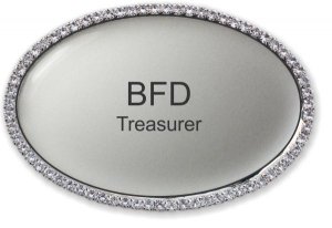 (image for) Sharon Fournier Oval Bling Silver badge