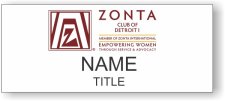 (image for) Zonta Club of Detroit I Standard White Square Corner badge