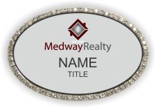 (image for) Medway Realty Oval Bling Silver badge