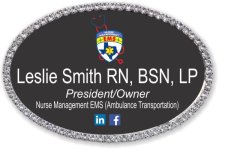 (image for) Nurse Management EMS Oval Bling Silver Other badge