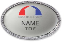 (image for) Rugg Real Estate Oval Bling Silver badge