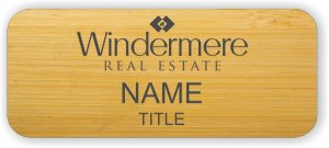 (image for) Windermere Real Estate Standard Bamboo Light Laser Engraved badge