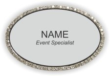 (image for) Rae Cavazos Oval Bling Silver badge