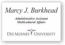 (image for) Des Moines University Shaped White badge