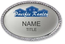 (image for) Pacific Realty Center Oval Bling Silver badge
