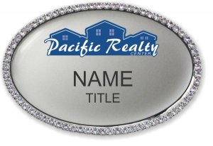 (image for) Pacific Realty Center Oval Bling Silver badge