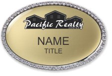 (image for) Pacific Realty Center Oval Bling Silver Other badge