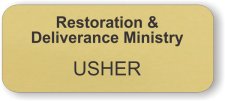 (image for) Restoration & Deliverance Ministry Gold Round Corners badge
